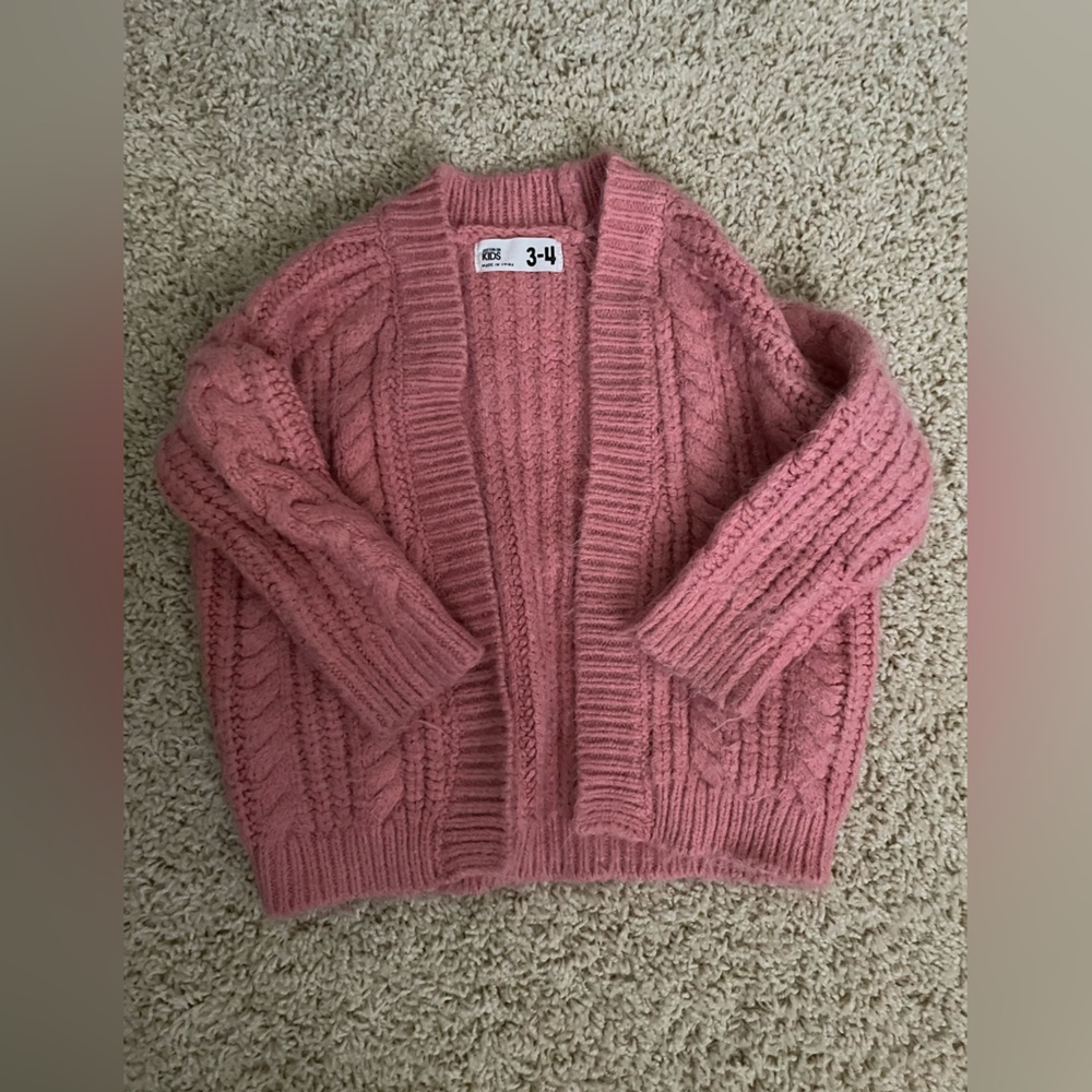 Cotton on kids Cozy Pink Cable Knit Sweater 3-4 years